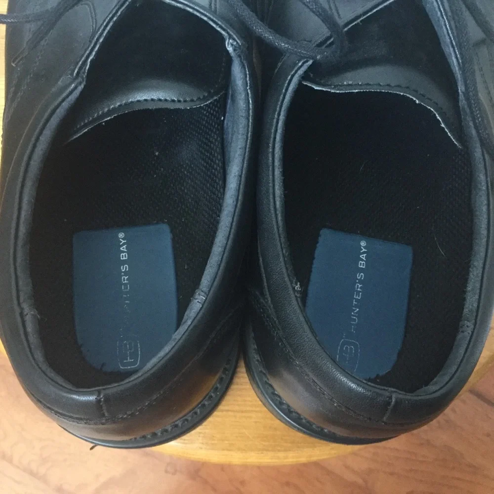 Hunter's Bay Men's Black LeatherLace Up Dress Shoes Size 11.5